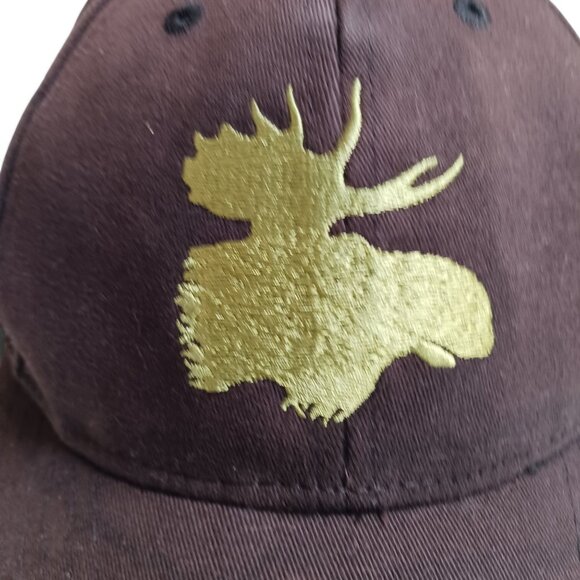 Vintage Moosehead Breweries Baseball Cap AJM International Brown Elastic L-XL - Picture 10 of 10